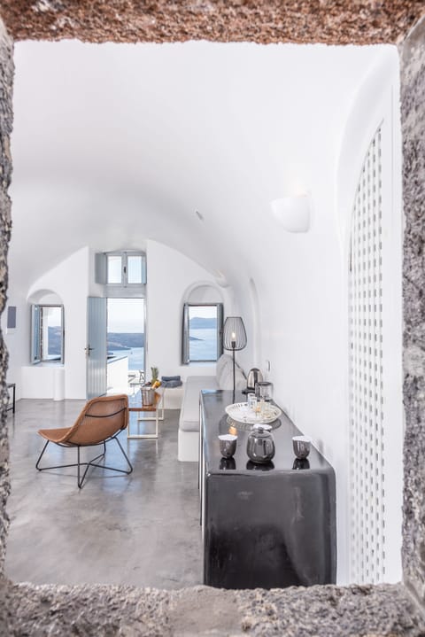 Luxury Villa, 1 Bedroom, Sea View | Living area | Flat-screen TV