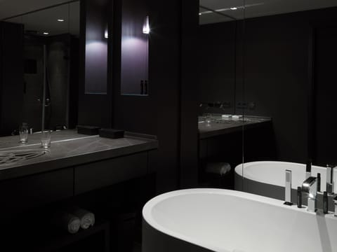 Rainfall showerhead, free toiletries, hair dryer, bathrobes