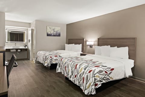 Deluxe Room, 2 Queen Beds, Non Smoking (Jetted Tub) | Desk, laptop workspace, blackout drapes, free WiFi