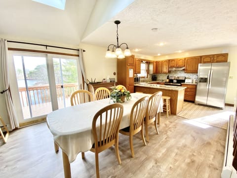 Dining room (we provide folding table if needed), high chair & writing desk.