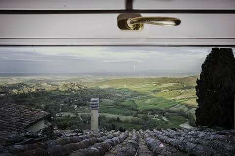The amazing view of the valley from the window in the kitchen
