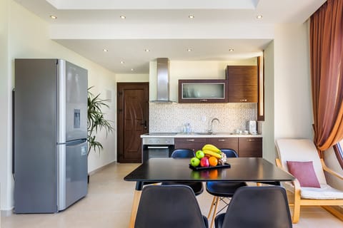 Fridge, oven, stovetop, espresso maker