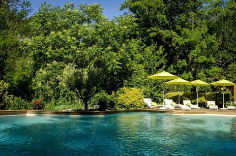 Outdoor pool, a heated pool, sun loungers