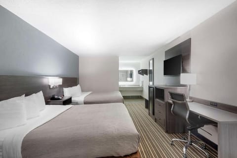 Desk, blackout drapes, soundproofing, iron/ironing board