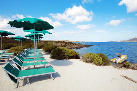Private beach, sun loungers, beach umbrellas, snorkeling