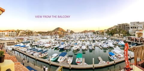 Incredible sweeping 180 degree view of the Yacht harbor from  the balcony