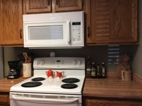 Full-size stove; spices + cooking area