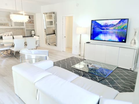 Enjoy the HUGE Samsung TV in Living Room