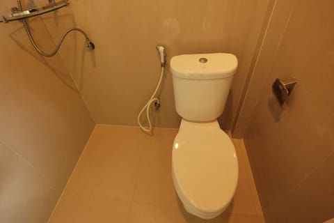 Shower, free toiletries, towels