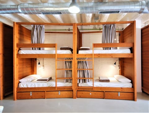Comfort Shared Dormitory, Mixed Dorm, Accessible, City View | Premium bedding, blackout drapes, soundproofing, free WiFi