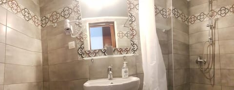 Double or Twin Room, Sea View | Bathroom | Shower, hair dryer, towels