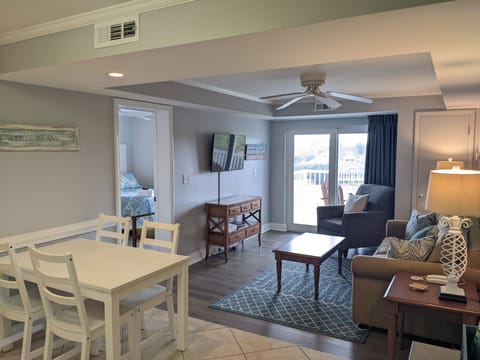 Comfortable living room to relax after a long day at the beach! 