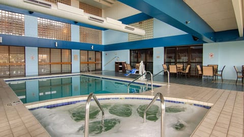 Indoor pool, open 7:00 AM to 11:00 PM, sun loungers