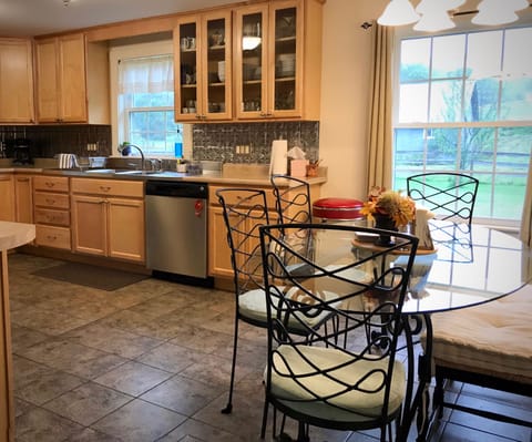 dining area at the end of the kitchen