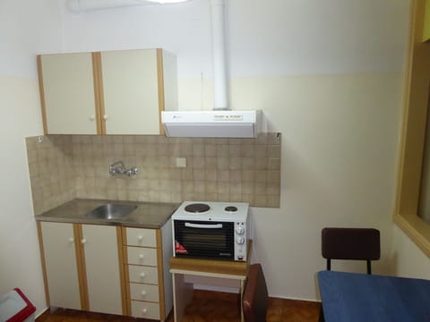 Fridge, oven, stovetop, cookware/dishes/utensils