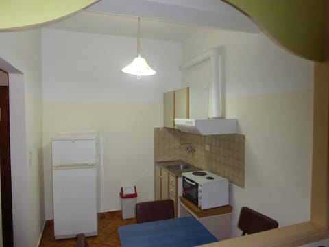 Fridge, oven, stovetop, cookware/dishes/utensils