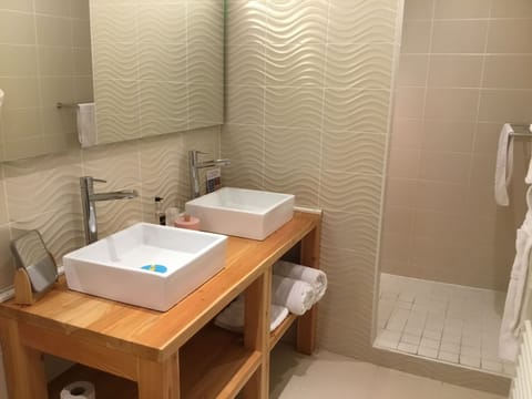 Premium Double Room | Bathroom | Free toiletries, hair dryer, towels