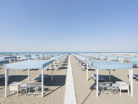 Private beach nearby, sun loungers, beach umbrellas, beach bar