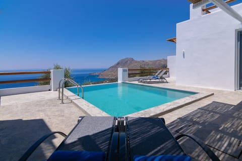 Swimming pool area of Incredible sea view, private pool, near tavern, Plakias, Crete