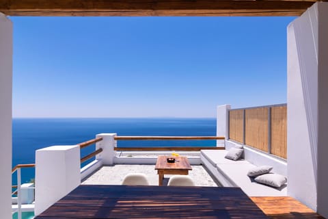 Balcony of Incredible sea view, private pool, near tavern, Plakias, Crete