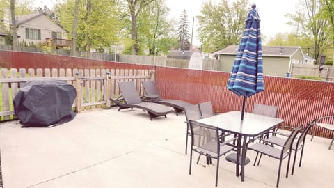 Backyard patio with grill