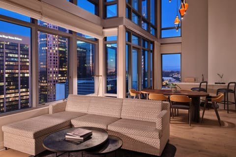 Presidential Suite, 2 Bedrooms | Living room | 36-inch LCD TV with digital channels, TV, pay movies