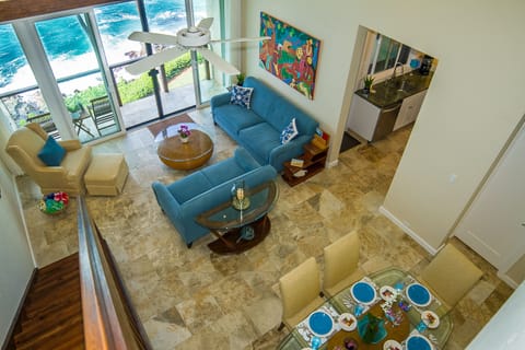Colors of the surf, sand and sea fill the bright main living space