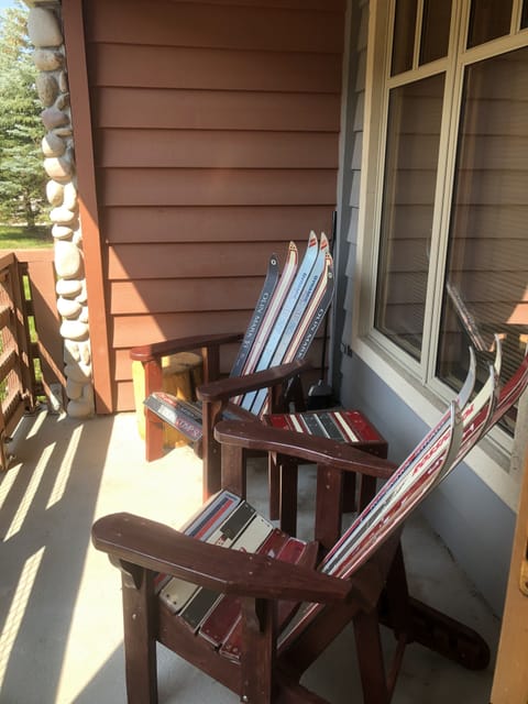 Fun Adirondack Chairs on the Balcony.
