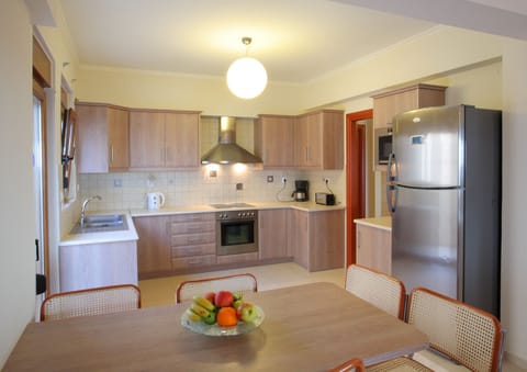 Modern fully equipped kitchen of Beach Villa for 12 in Rethymno town