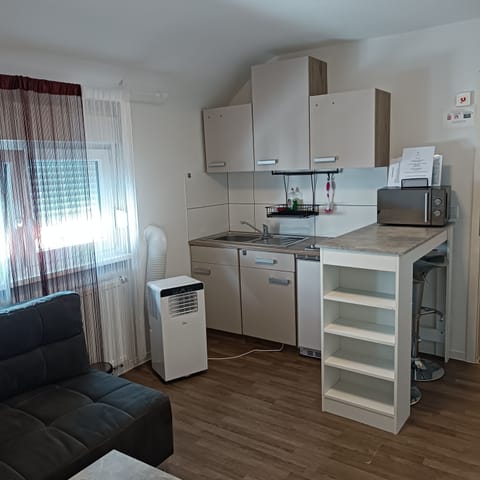 Apartment, 1 Double Bed with Sofa bed, Balcony | Private kitchen | Fridge, coffee/tea maker, electric kettle