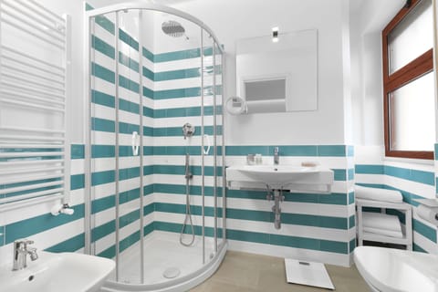 Deluxe Double Room | Bathroom | Shower, rainfall showerhead, free toiletries, hair dryer