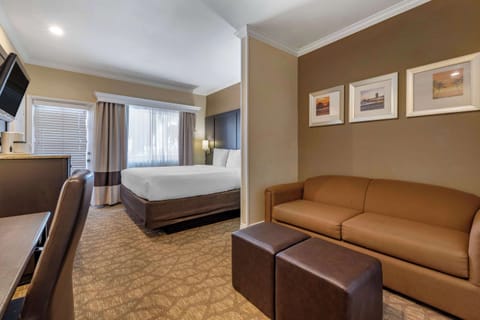 Premium Suite, One King Bed with Sofabed, Jetted Bathroom Tub, Balcony, Non Smoking | Premium bedding, pillowtop beds, in-room safe, desk