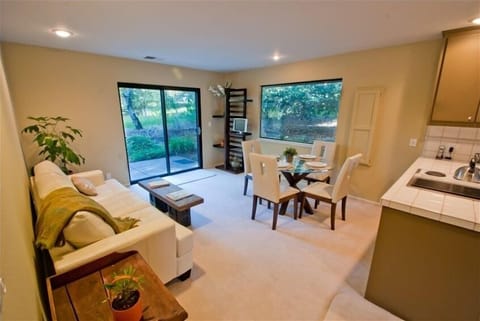 Guest House Living Area - Couch has pullout double bed.