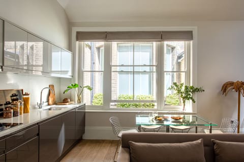 Premium Apartment, 1 King Bed | Living area | 42-inch flat-screen TV with satellite channels, TV, fireplace