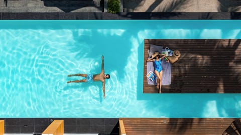 Outdoor pool, open 7:00 AM to midnight, sun loungers