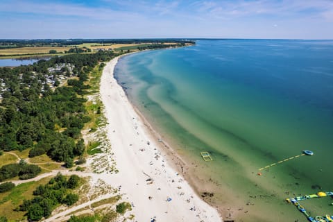 On the beach, fishing