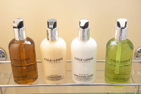 Free toiletries, towels, soap, shampoo