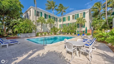 There is plenty of chaise lounges and seating at the pool...