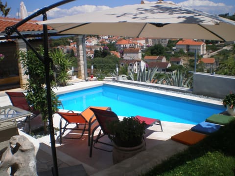 Pool [22m2] with panoramic view of Sutivan, Brac Channel and mainland!