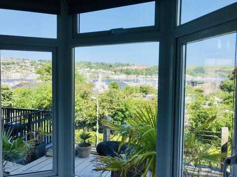 View from the living room window and sofa