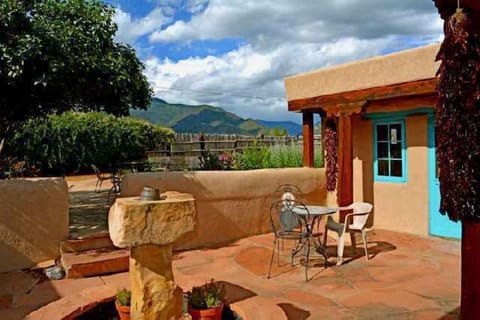 Sunken courtyard with grill, accessed from great room, living room, bedroom #4 steps up to huge patio, yard, hot tub