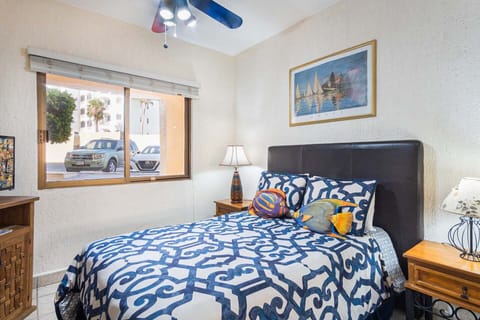 Vibrant bedroom.