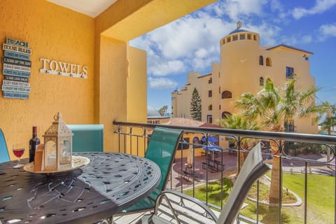 the patio sits above the Resort grounds