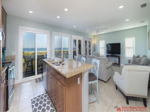 A Peace of Paradise Kitchen and Living Room