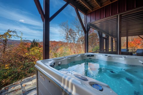 Soak your worries away in the hot tub on the lower-level patio