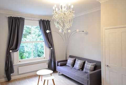 Living room with sofa bed and coffee table