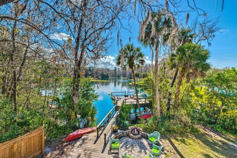 Dunellon Vacation Rental | 4BR | 2.5BA | Fire Pit | Private Dock & Deck