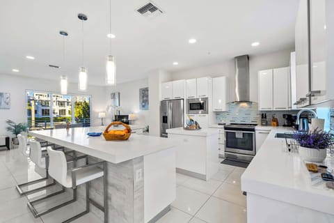Kitchen island is great for entertaining
