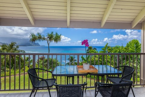 Take in the ocean view and Bali Hai mountains from the lanai