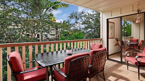 Waikomo Stream Villas #221 - Dining & Lounging Lanai - Parrish Kauai